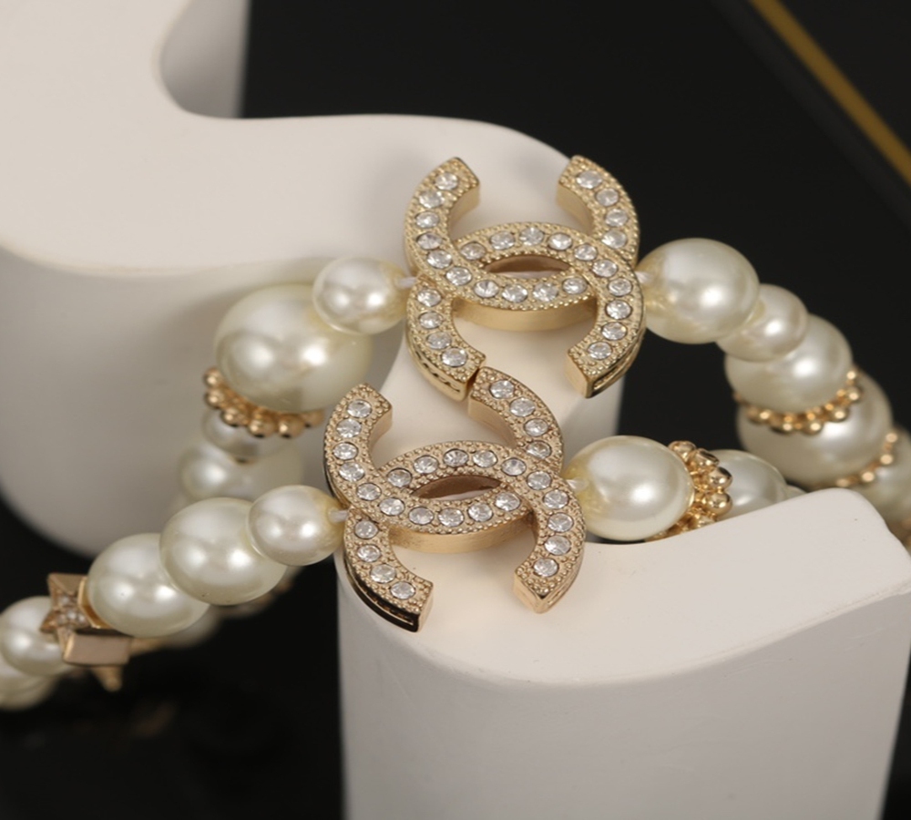CHANEL Double Layer Pearl Long Necklace with CC Logo - Picture 6 of 9